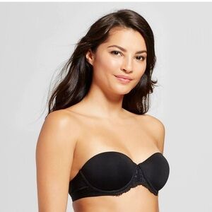 MAIDENFORM Self expressions black strapless bra 34D